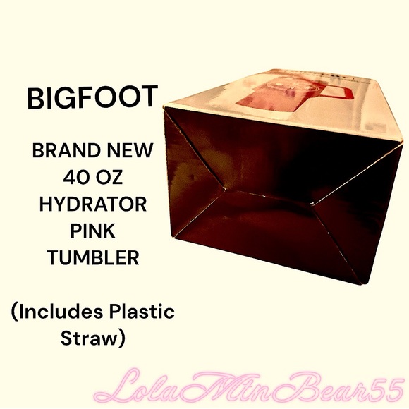 BIGFOOT BRAND NEW 40 OUNCE PINK TUMBLER WITH PLASTIC STRAW INCLUDED-INSULATED - Picture 3 of 9